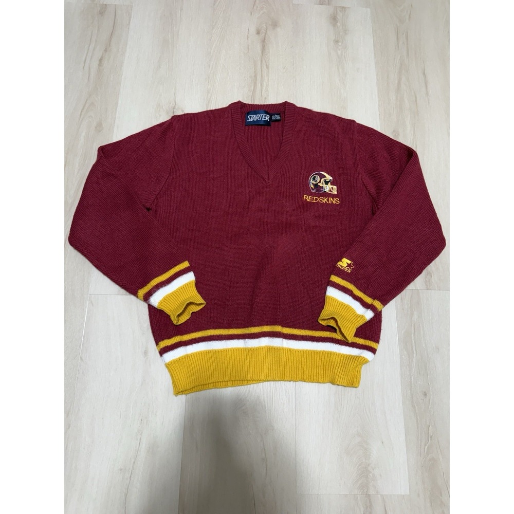 Vintage 80s Washington Redskins Starter Acrylic Sweater NFL Football Men's Large